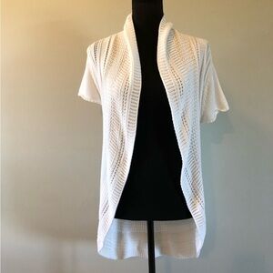 Women’s Denver Hayes White Open-Front Knit Cardigan Sweater size M